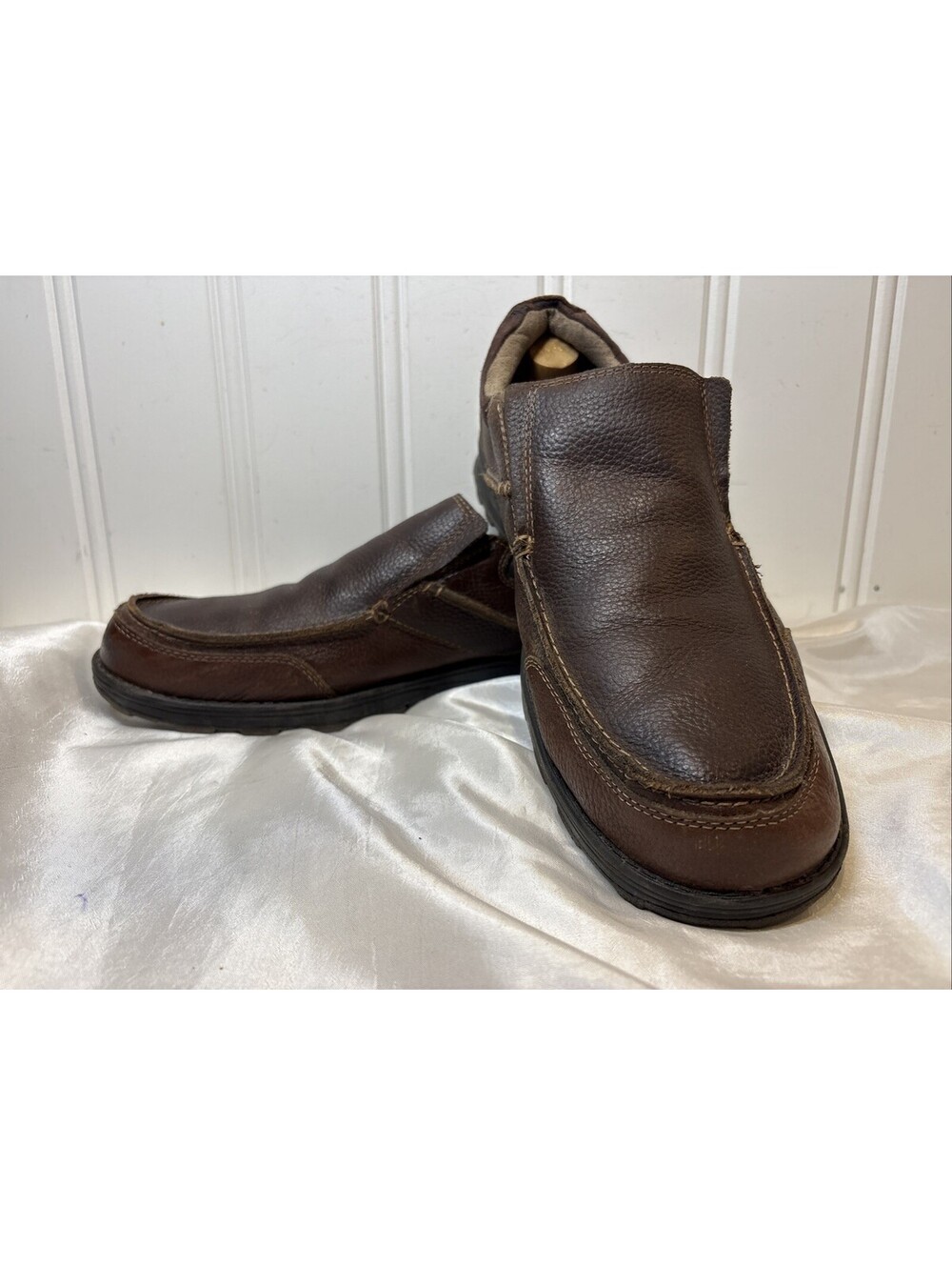Dockers Mens 13 Brown Genuine Leather Dress Casual Slip-On Shoes Loafer 90-31107